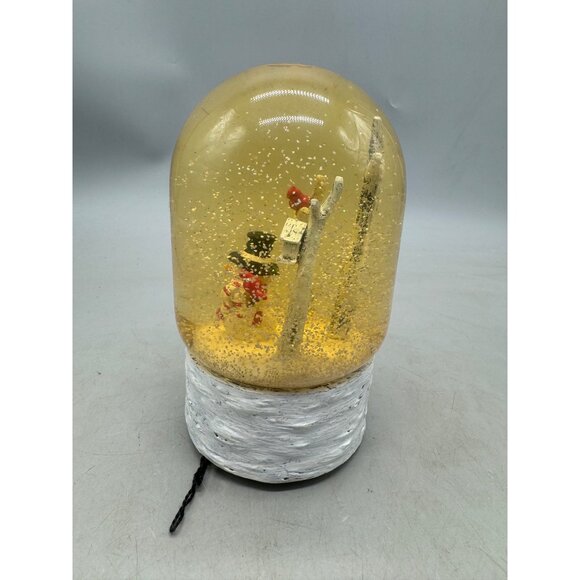 CHristmas Snowman Winter Scene Snow Globe White Base & Glitter Accents READ - Picture 2 of 7